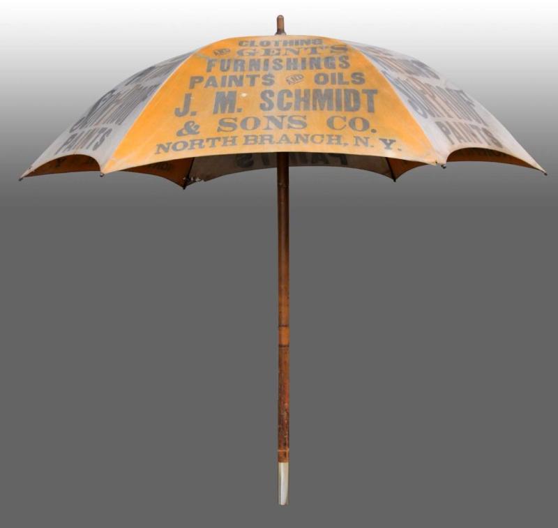 Appraisal: Large Umbrella Advertising Paints Description Stains and patches Condition Good