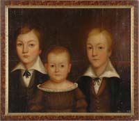 Appraisal: ATTRIBUTED TO JOHN BREWSTER JR American - FOLK PORTRAIT OF