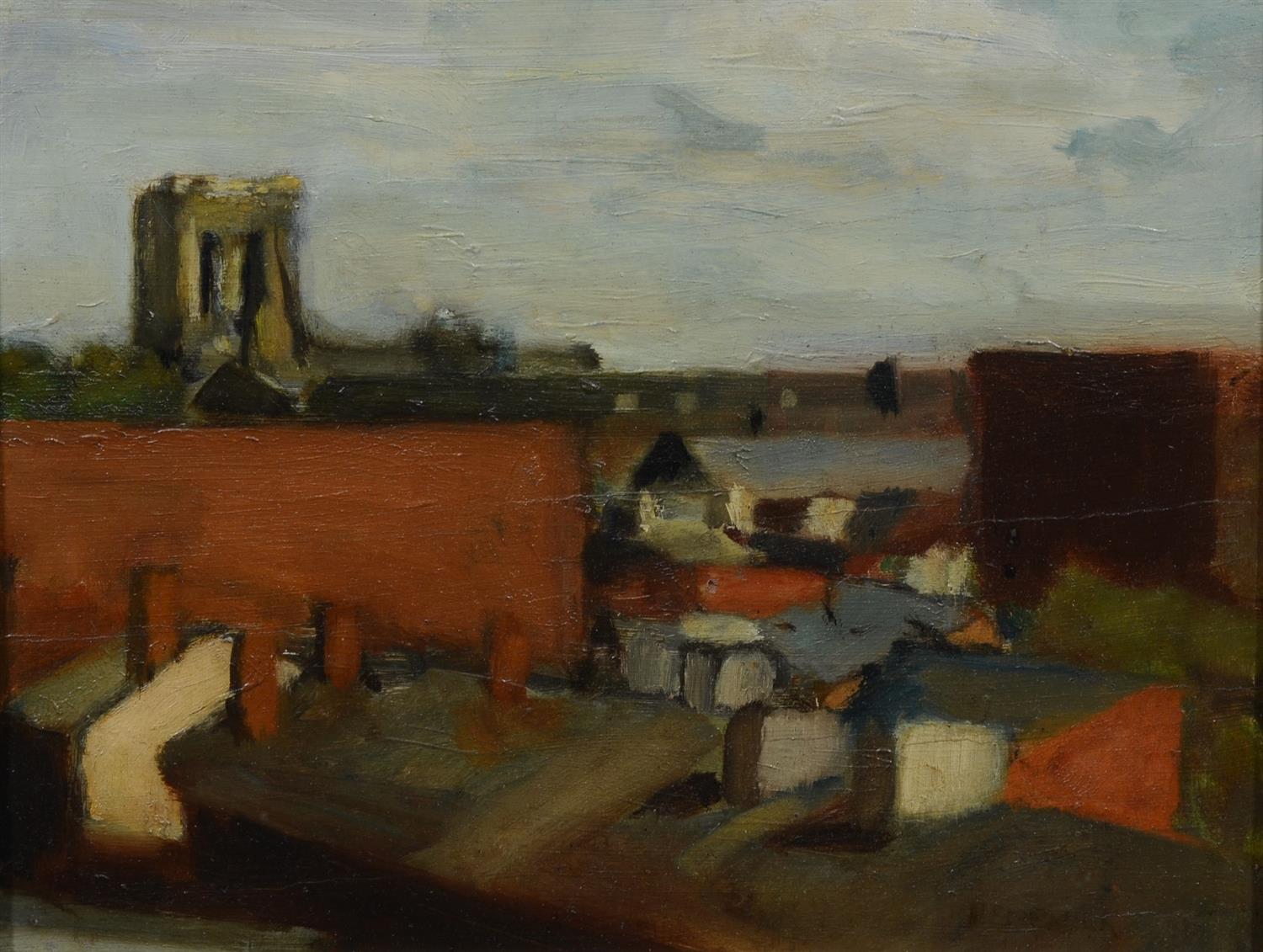 Appraisal: Seymour Remenick American PA - oil on wood panel Roof