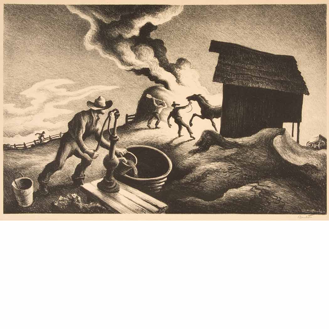 Appraisal: Thomas Hart Benton - FIRE IN THE BARNYARD FATH Lithograph