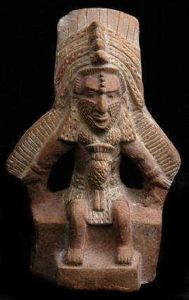 Appraisal: MAYAN TERRACOTTA FIGURE OF A SEATED MAN in