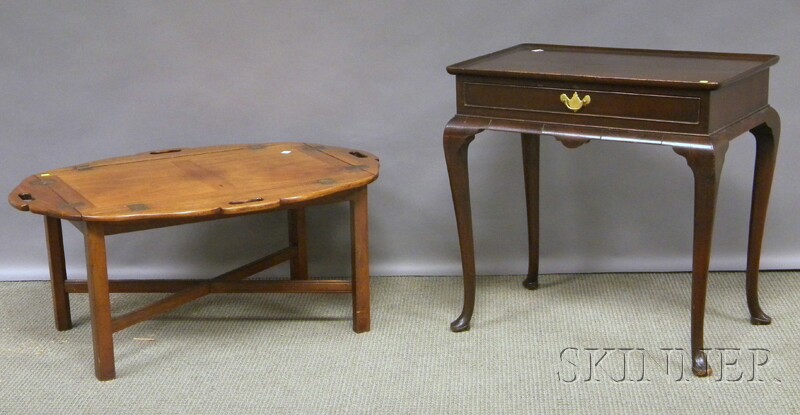 Appraisal: Chippendale-style Mahogany Butler's Tray Table and a Quigley Queen Anne-style