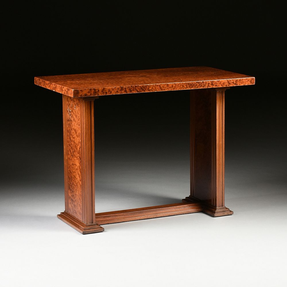 Appraisal: AN ART DECO BURLED MAPLE CENTER TABLE POSSIBLY FRENCH s