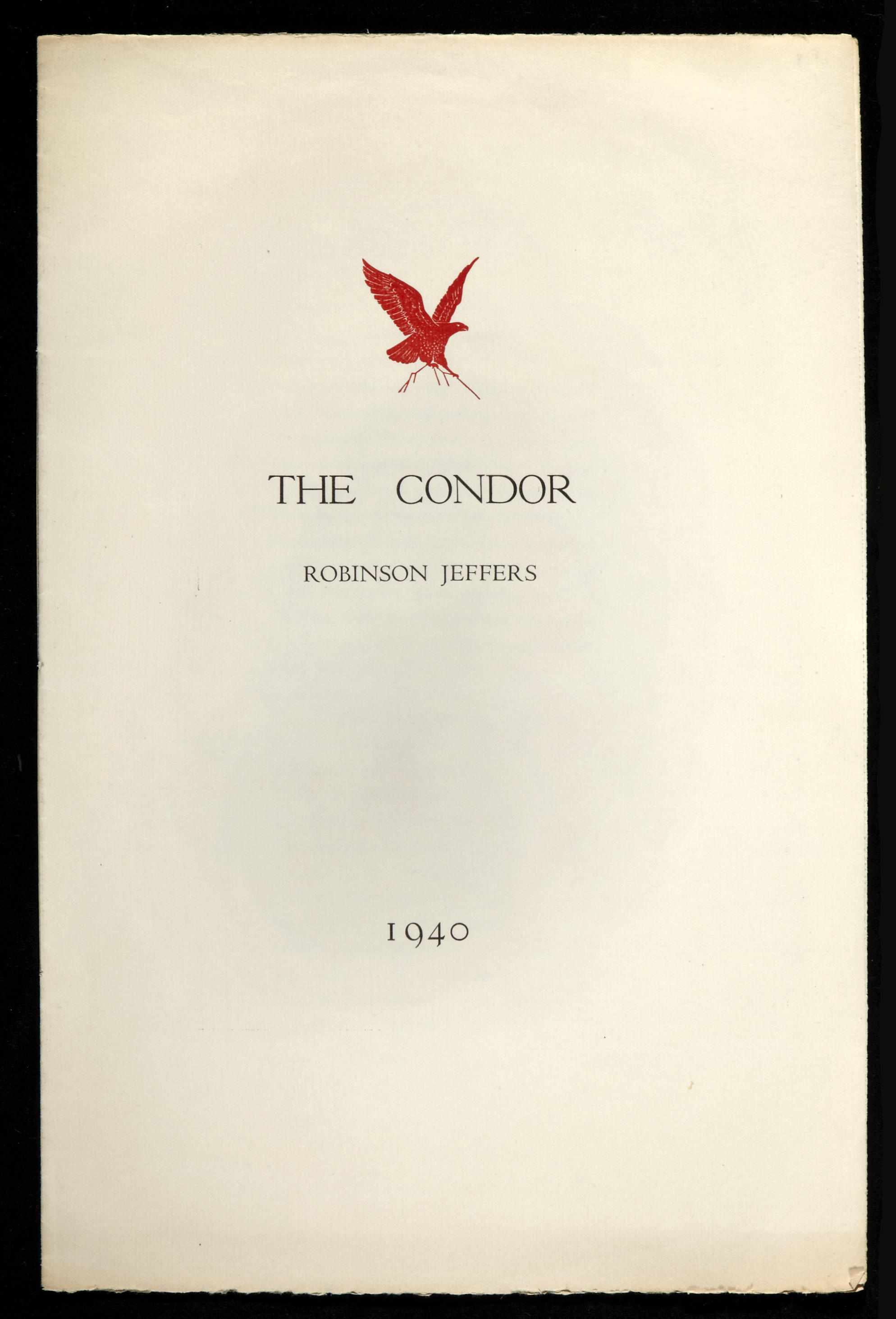 Appraisal: JEFFERS ROBINSON - The Condor San Mateo The Quercus Press