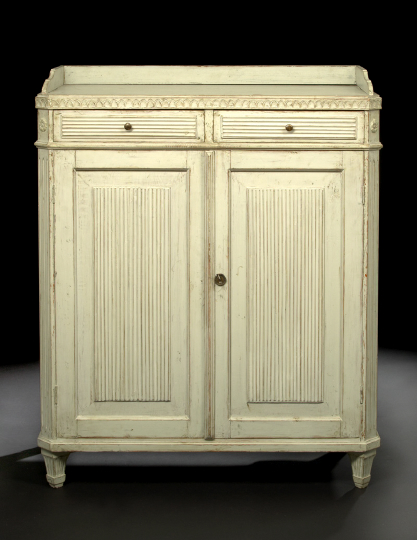 Appraisal: Northern European Cream-Painted Beechwood Cabinet second quarter th century the