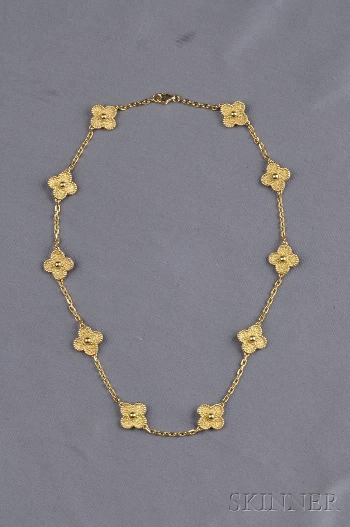 Appraisal: kt Gold Alhambra Necklace Van Cleef Arpels dwt lg in