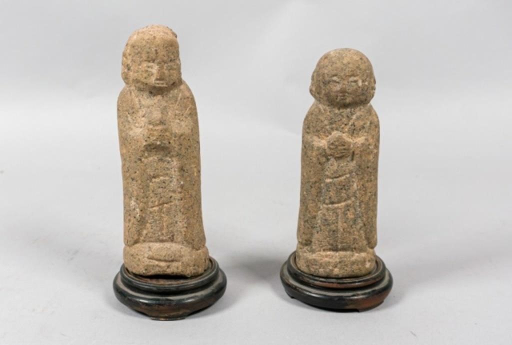 Appraisal: KOREAN STONE ARHAT STATUESKorean stone Arhat statues in the form