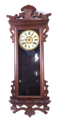 Appraisal: A late thC American wall clock in walnut case with