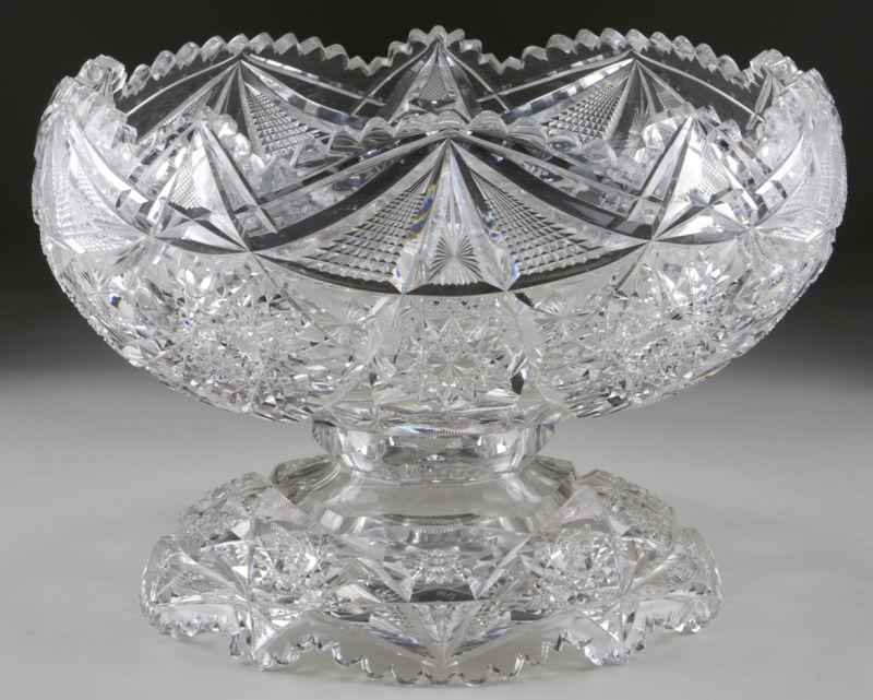 Appraisal: Cut Glass Eggnog Punch Bowl part form Colonna pattern by