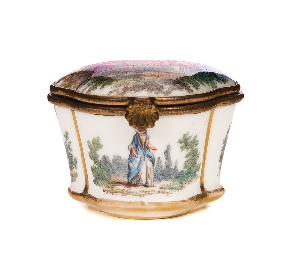 Appraisal: Dresden Porcelain Enameled Box Dresden Porcelain Enameled Box