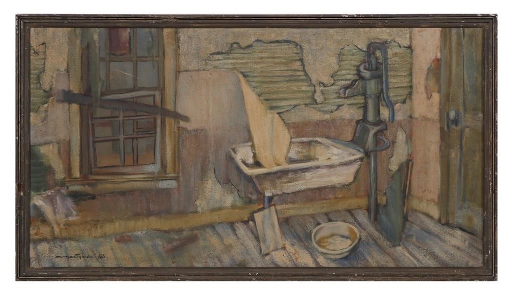 Appraisal: Oil on canvas painting by George Eugene Meatyard American -