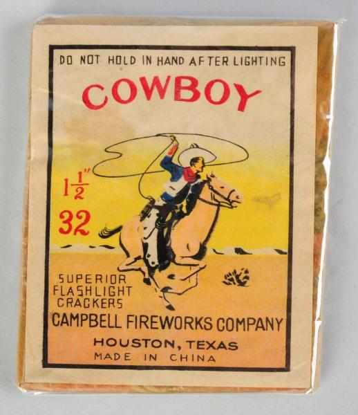 Appraisal: Cowboy -Pack - Firecrackers Class Campbell Fireworks Company in Houston