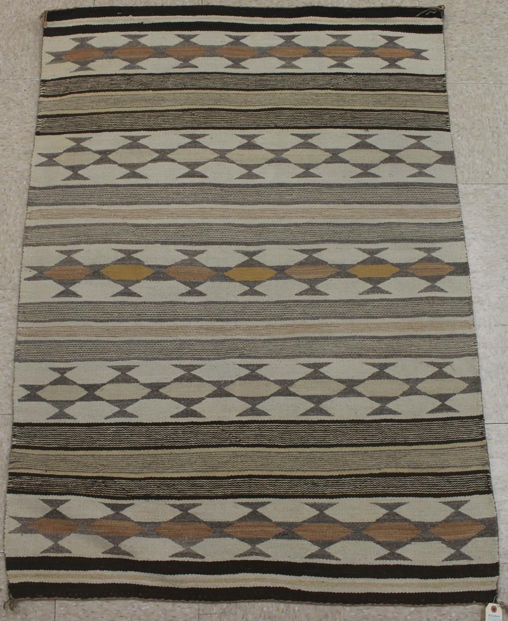 Appraisal: NAVAJO REGIONAL WEAVING borderless repeating stripe design hand woven '