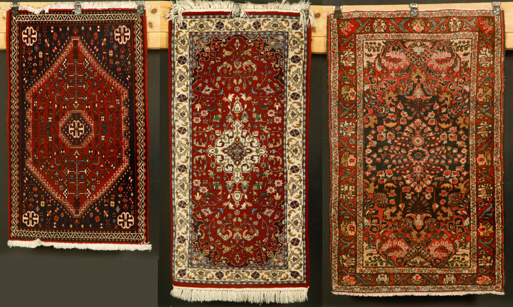 Appraisal: - Persian Scatter Carpets Lot of three Persian scatter carpets