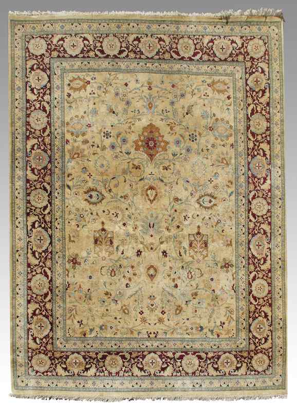 Appraisal: MODERN PERSIAN DESIGN HAND KNOTTED WOOL RUG ' '' x