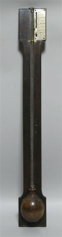 Appraisal: VICTORIAN COCHRAN DENBIGH STICK BAROMETER h in