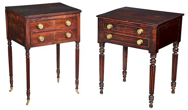 Appraisal: Two American Sheraton Side Tables early th century side or