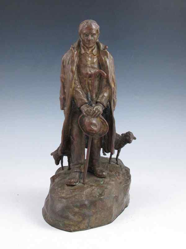 Appraisal: TURN OF THE CENTURY BRONZE SCULPTURE OF SHEPHERD AND TWO