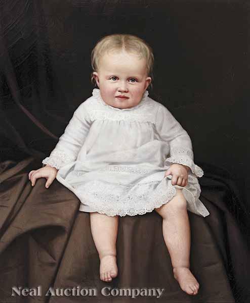 Appraisal: American School th c Portrait of a Baby in a