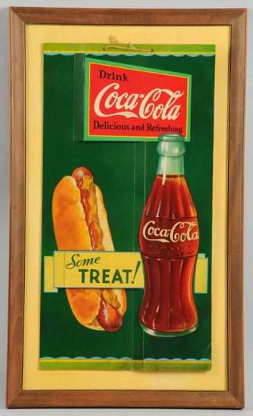 Appraisal: Scarce Coca-Cola Cardboard -D Hot Dog Sign On a board