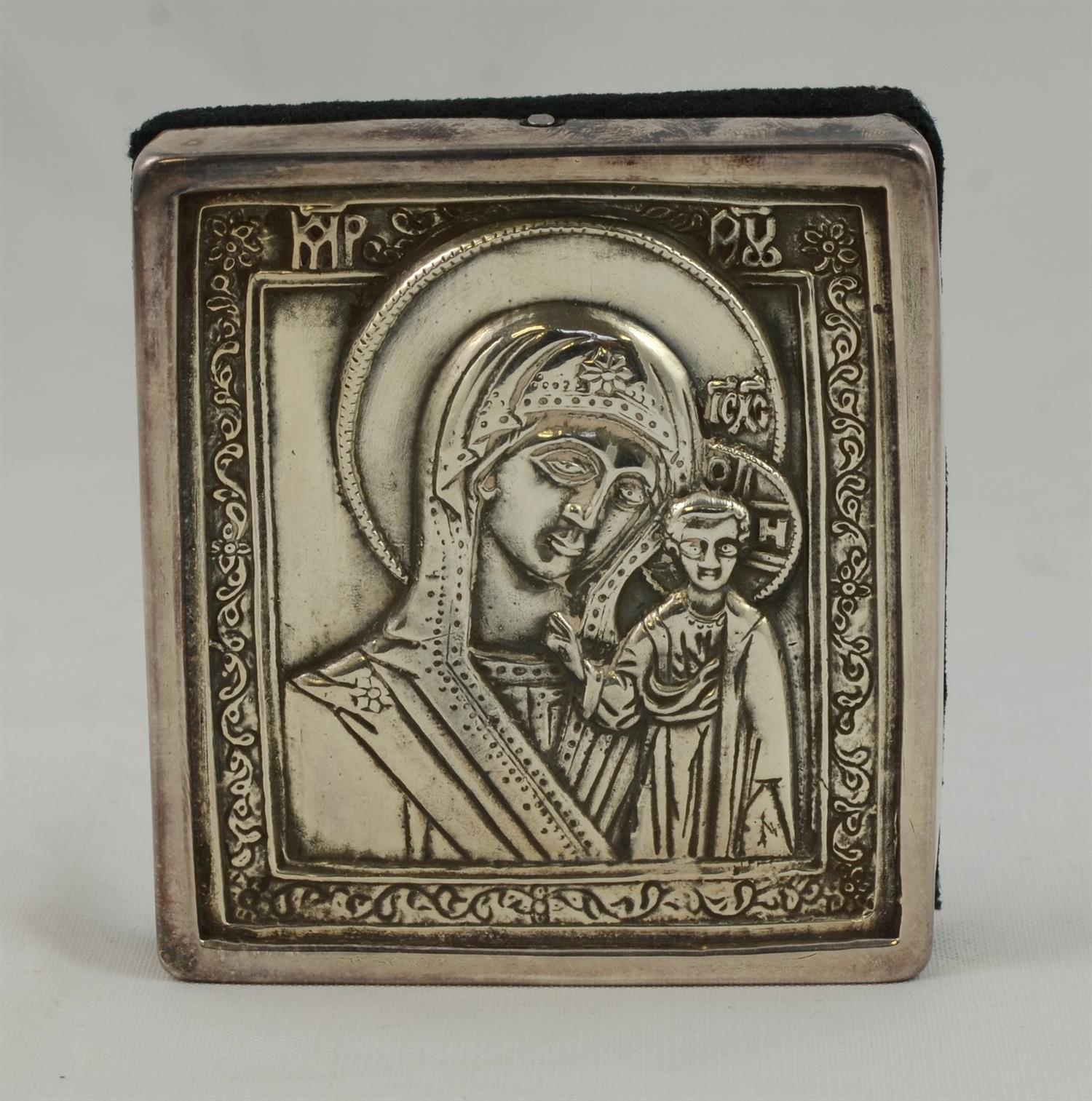 Appraisal: Henryk Winograd Pure Silver Icon Madonna of Kazan - x