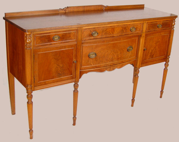 Appraisal: 's SHERATON STYLE MAHOGANY SIDEBOARD Measures '' high x ''