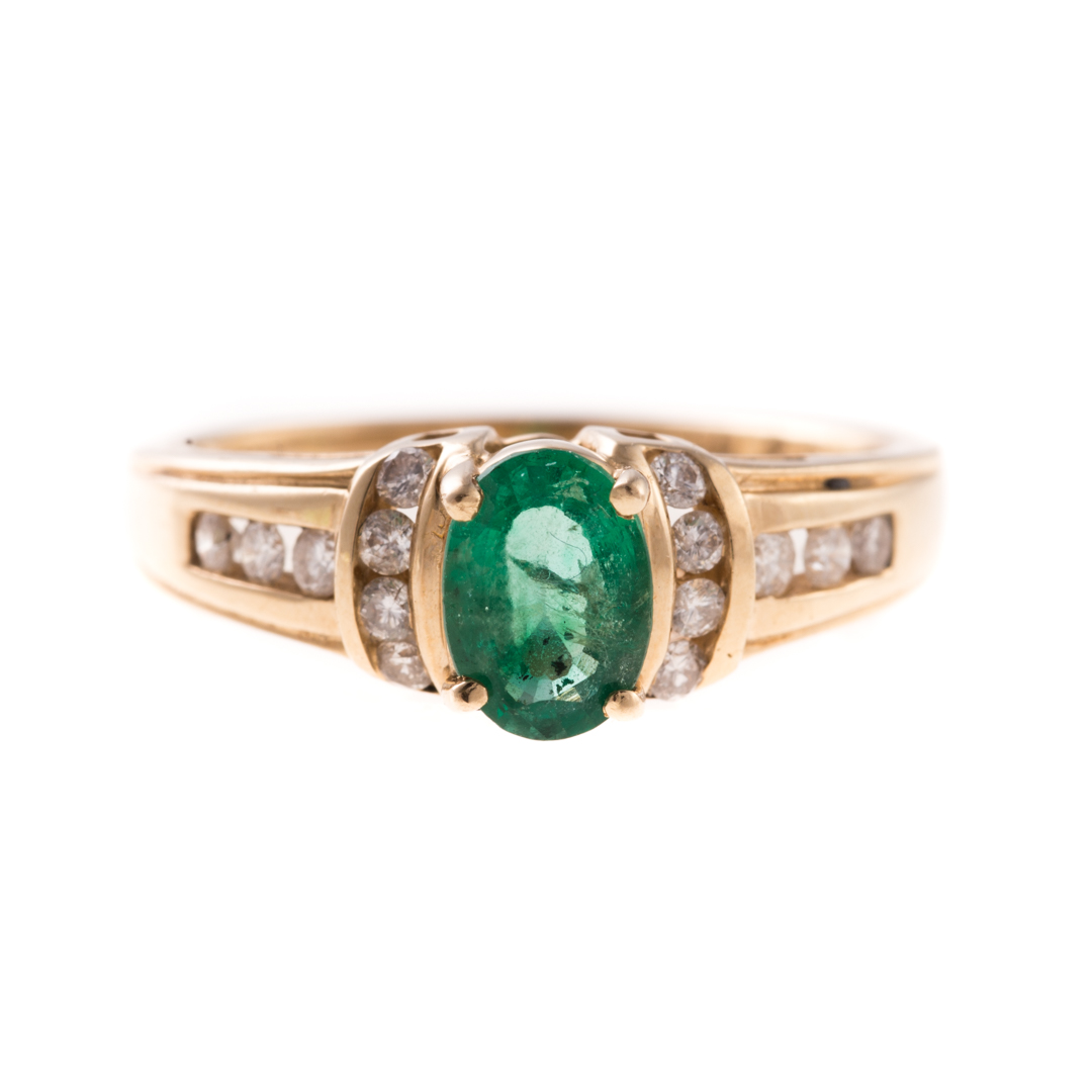 Appraisal: A Lady's Emerald and Diamond Ring in K Gold K