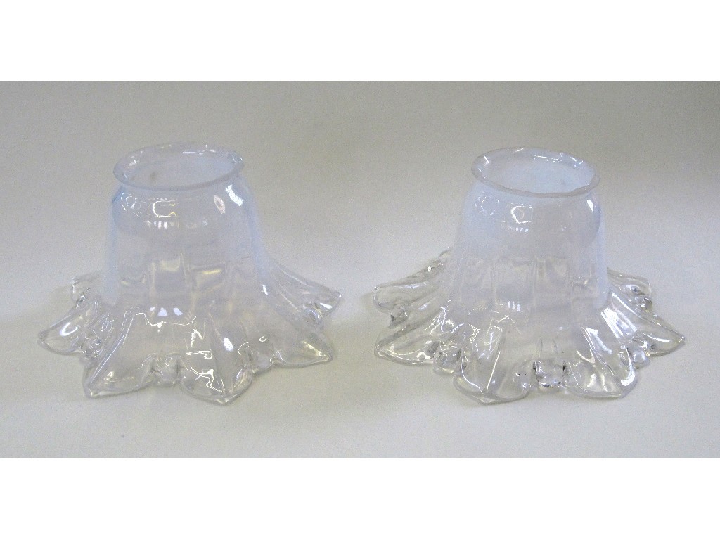 Appraisal: Pair of opalescent glass lightshades