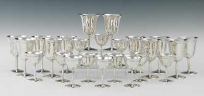 Appraisal: A Set of Sterling Silver Goblets in Two Sizes by