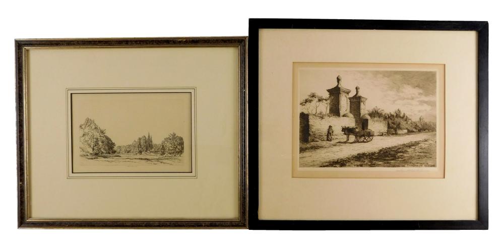 Appraisal: Two etchings both framed one by Gustave Adolph Hoffman American