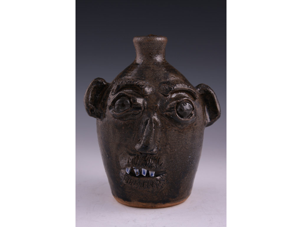 Appraisal: NC Folk Pottery Burlon Craig Face Jug an early piece