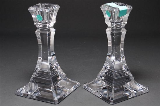 Appraisal: Pair of Tiffany molded crystal candlesticks marked Tiffany Co with