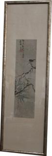 Appraisal: Qing Dynasty Sparrow Prunice Painting Sotheby's Qing Dynasty Sparrow Prunice