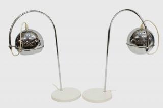 Appraisal: ITALIAN MID-CENTURY MODERN CHROMED TABLE LAMPS pair Italian mid-century modern