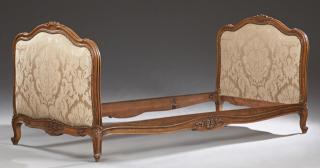 Appraisal: French Louis XV Style Carved Walnut Single Bed ea French