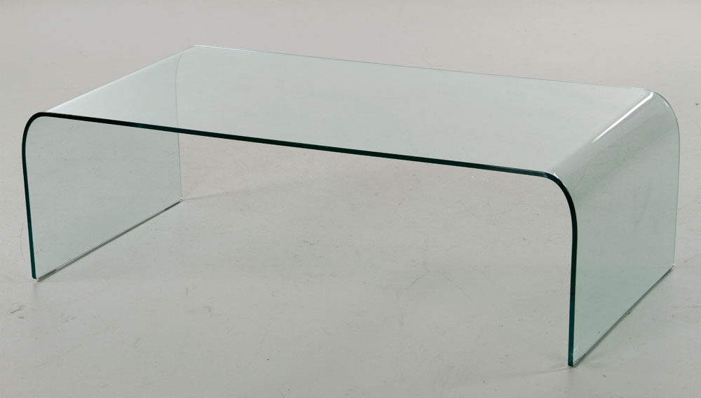 Appraisal: - Curved Glass Coffee Table Coffee table in the style