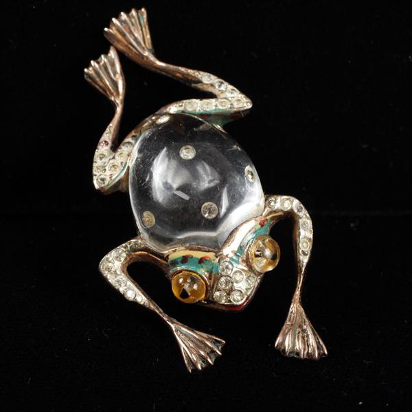 Appraisal: Coro Sterling Jelly Belly Figural Frog Brooch Pin with enamel