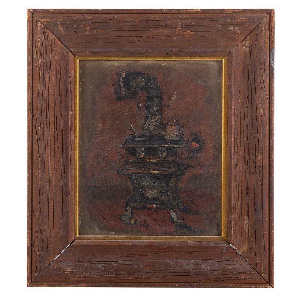 Appraisal: Edward Rosenfeld Cast Iron Stove oil American - Oil on