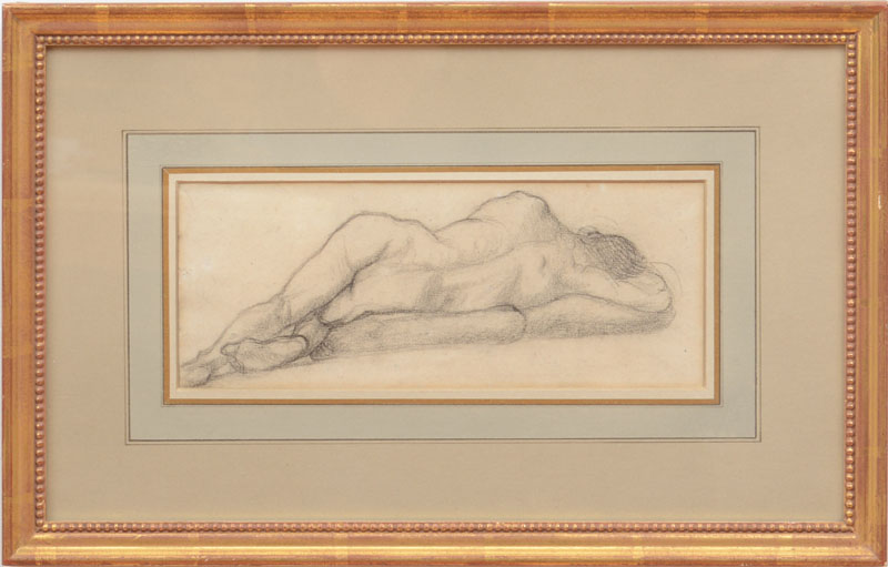 Appraisal: PIERRE PUVIS DE CHAVANNES - UNTITLED STUDY FOR SLEEP Charcoal