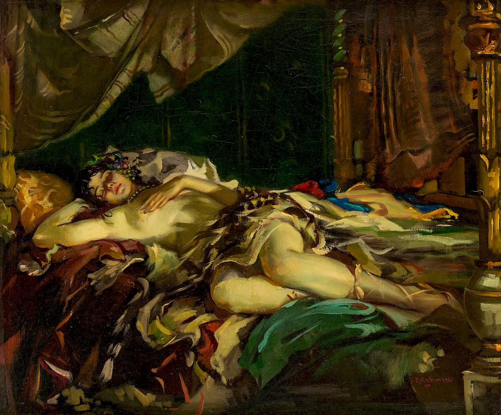 Appraisal: JULIUS ROLSHOVEN AMERICAN - JULIUS ROLSHOVEN AMERICAN - Sleeping Nude