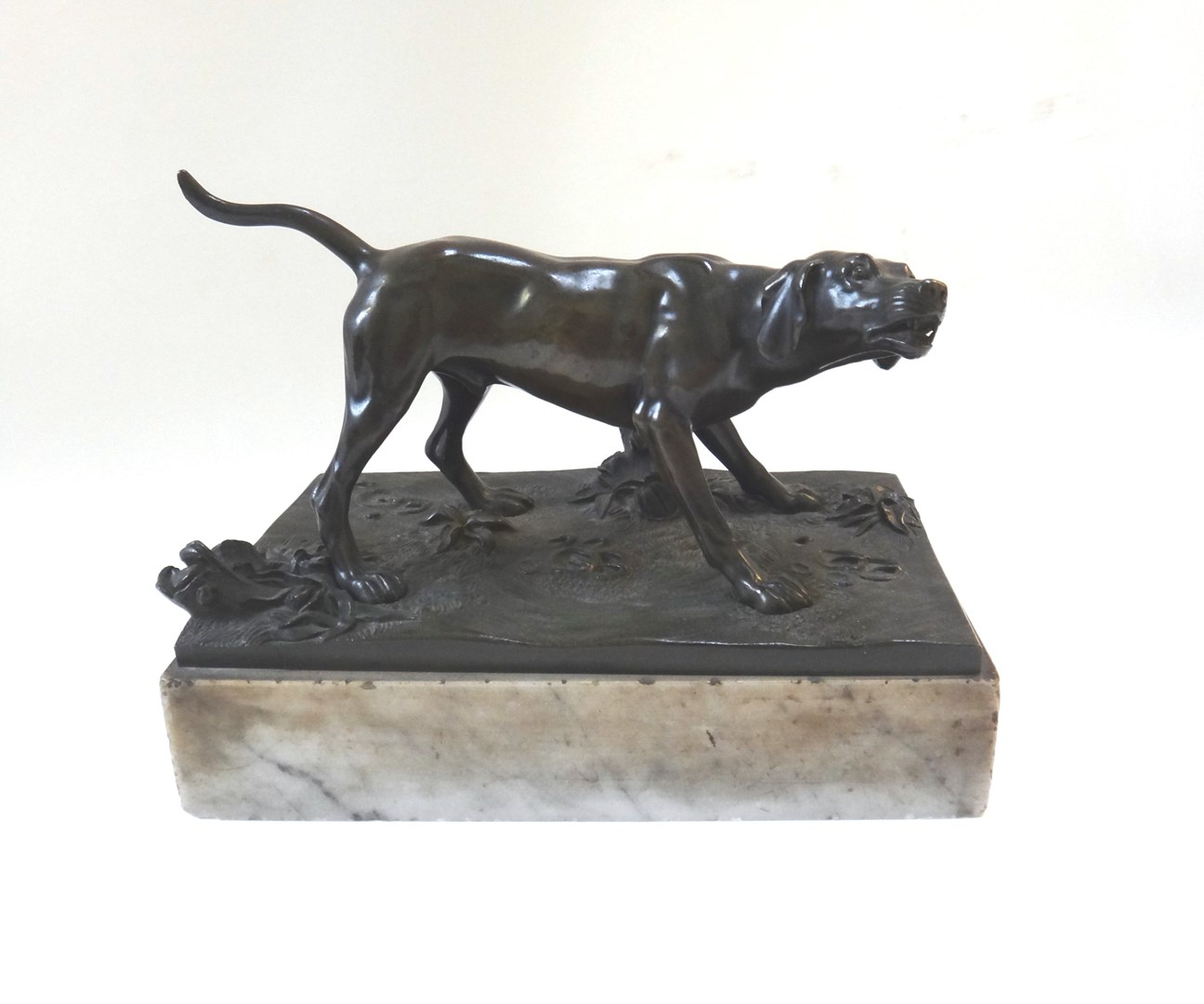 Appraisal: A French bronze model of a hunting dog after Hubert