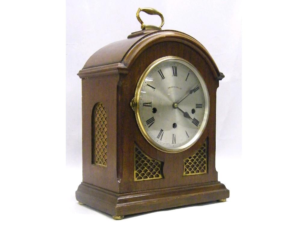 Appraisal: Small metal cased three pillar cylindrical ticket clock with carrying