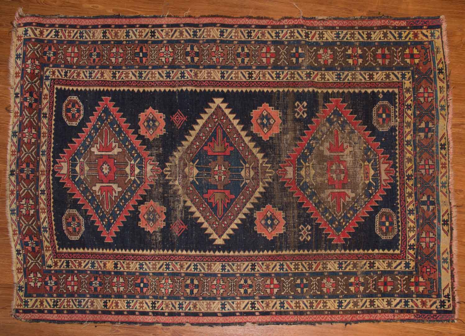 Appraisal: Antique Caucasian rug approx x Caucasus circa Condition Worn