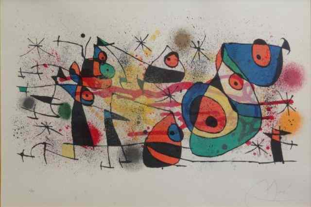 Appraisal: MIRO Pencil Signed Lithograph Signed lower right Numbered in pencil