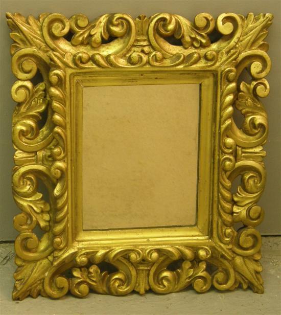 Appraisal: Carved wood and gesso gilt framed mirror th century with