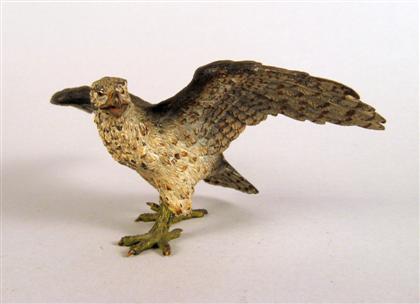 Appraisal: Cold painted bronze figure of an eagle Modeled as an