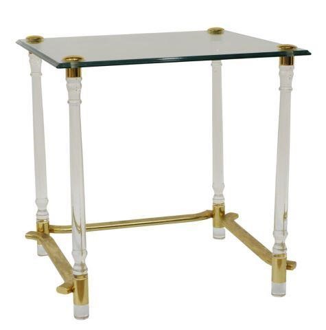 Appraisal: Modern side table c s glass top with beveled edge