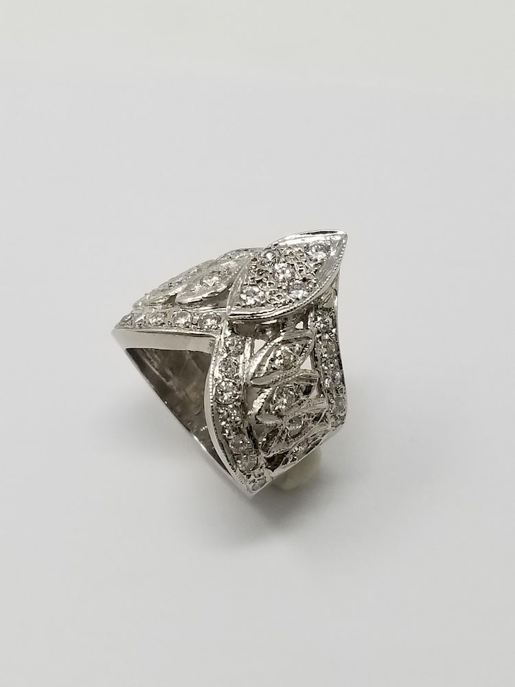 Appraisal: Vintage K White Gold Diamond Ring Vintage K White Gold