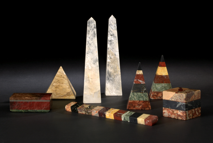 Appraisal: Group of Four Specimen Marble Samples composed of a cube