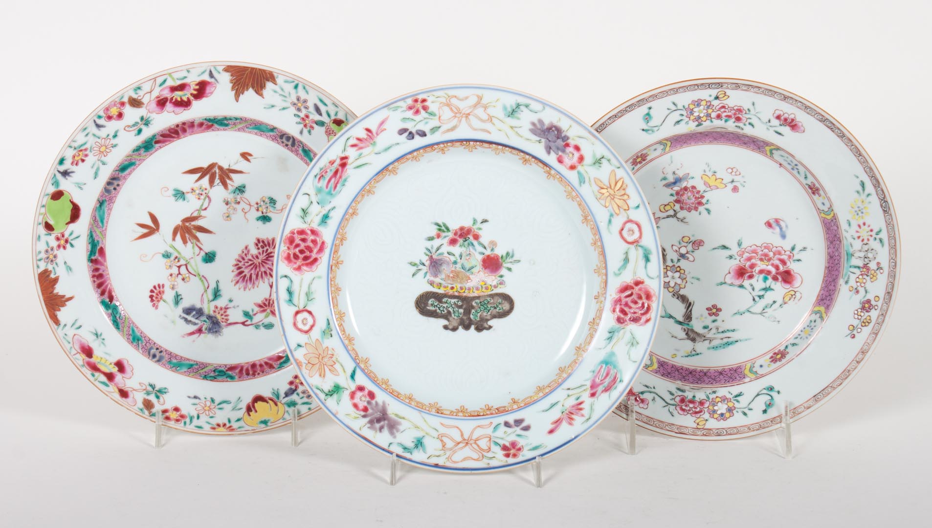 Appraisal: Three Chinese Export Famille Rose porcelain plates circa each plate